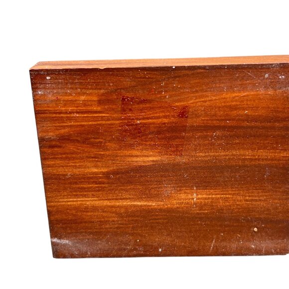 Skinny Santa Claus Figurine Handpainted Wreath Wooden Base Holiday Rustic - Picture 9 of 11